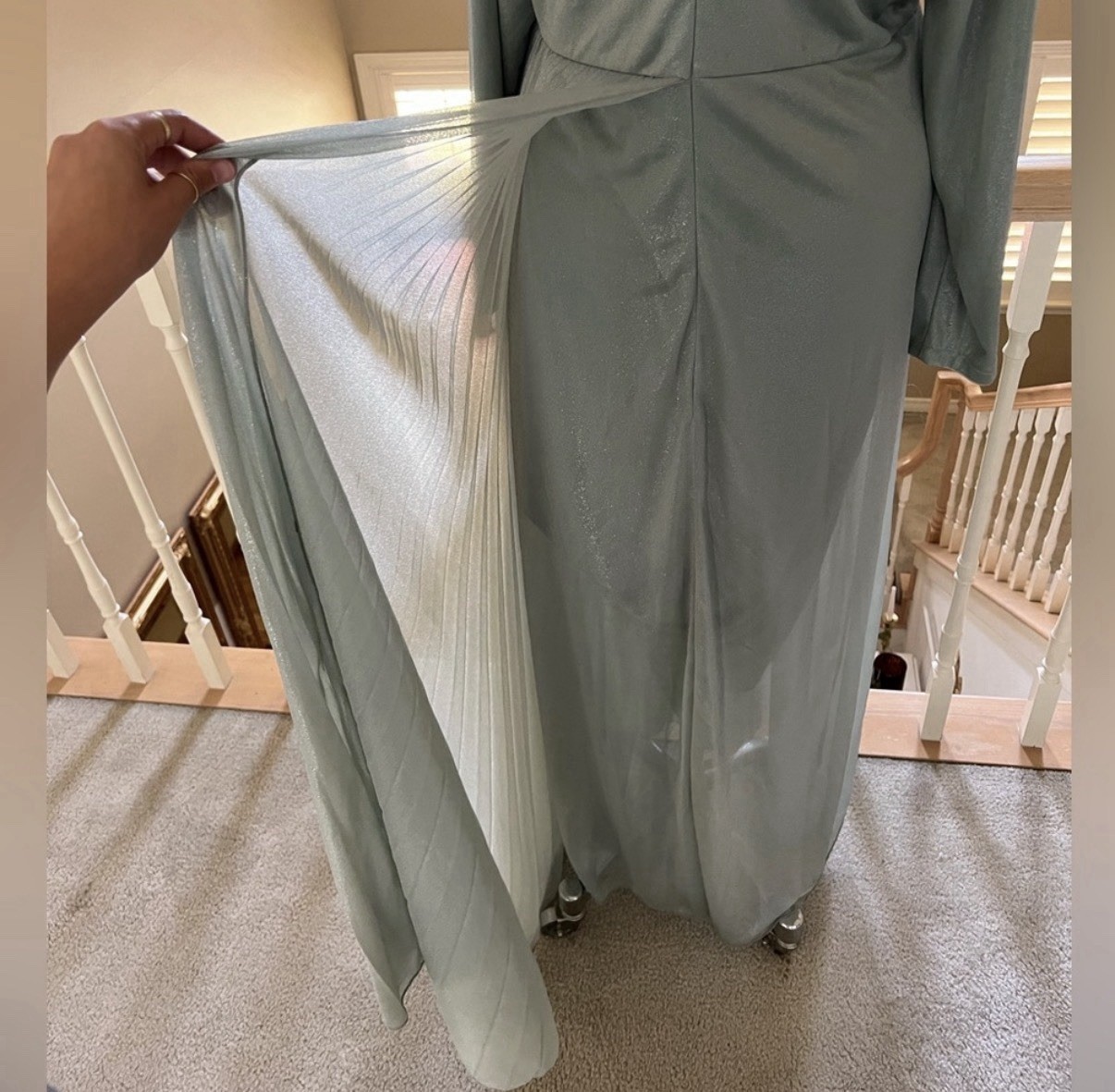 Refka Sparle Sage Mint Long Sleeve Modest Dress Size 14 New With Tags