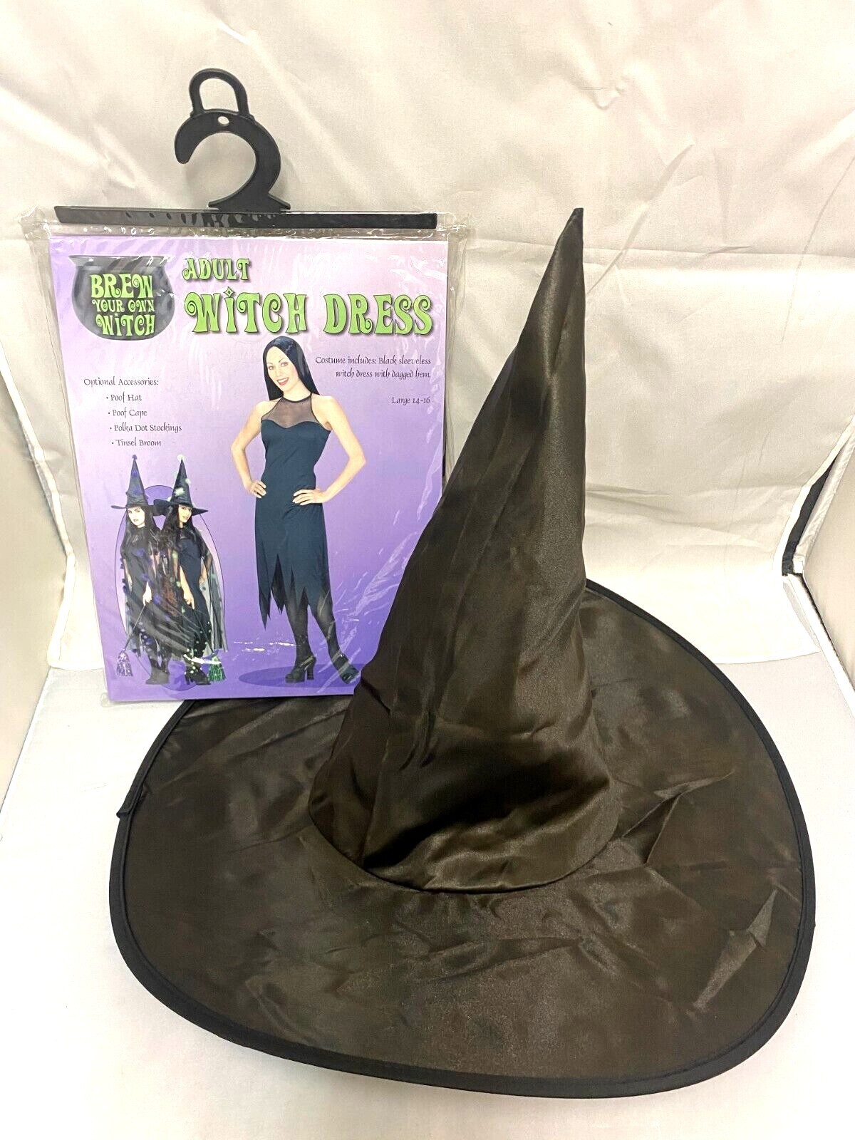 Sexy Wich Dress and Hat Adult Halloween Costume BEST PRICE Ladies Size S M or L