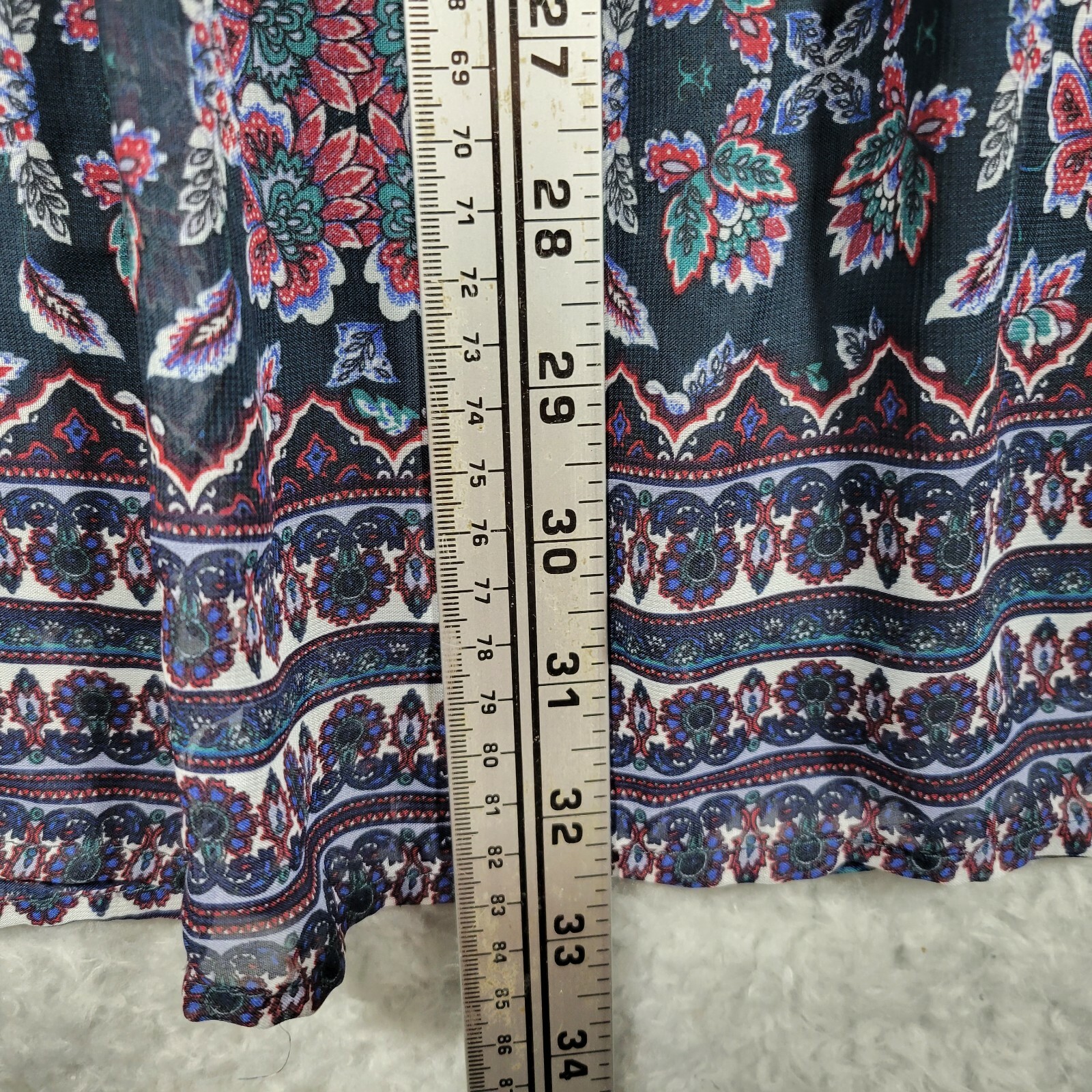 Blue Rain Dress Womens Medium Blue Green Floral Boho Chiffon Lined