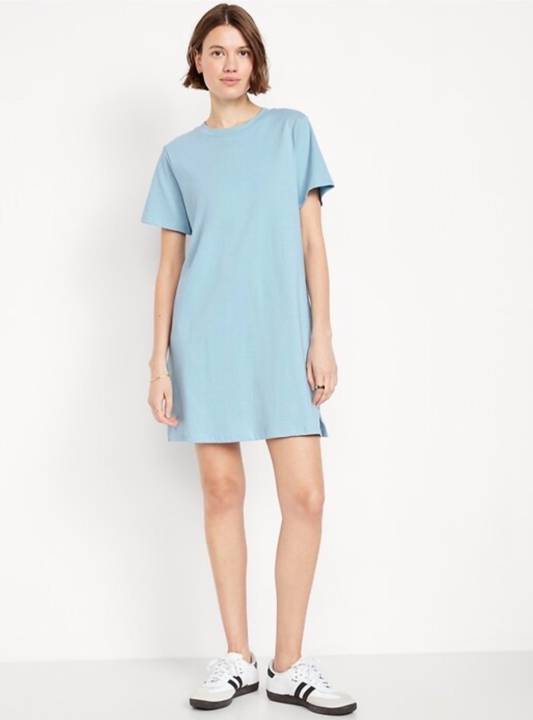 Old Navy Women’s Vintage Crew-Neck Mini T-Shirt Dress Cool Rain Size Large