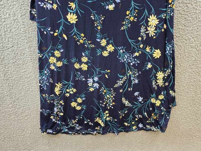 Sam & Jess Printed V-Neck Tie-Waist Midi Dress Women’s XL Navy Multi Pullover