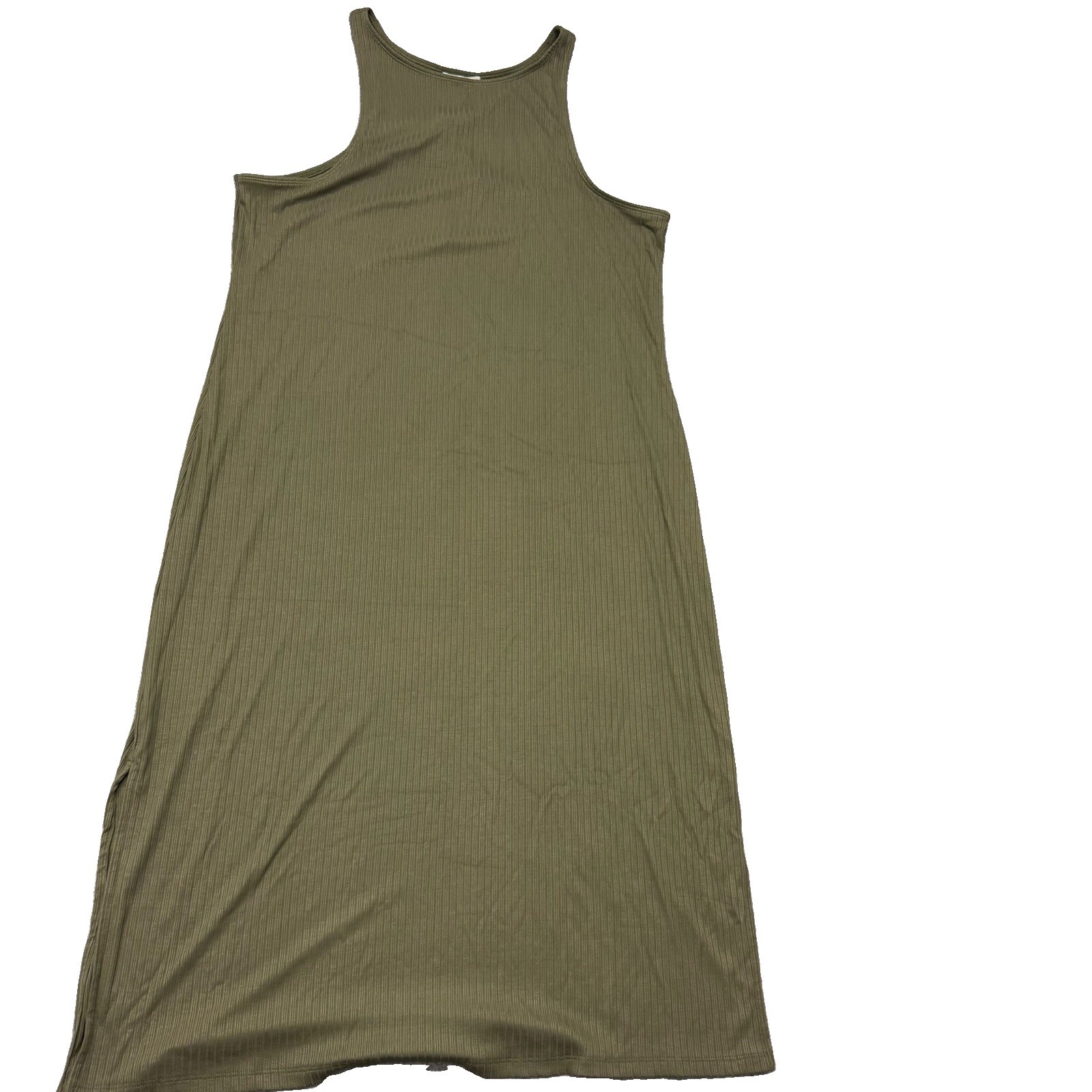 Haven Well Within Dress Size XL Oive Green Maxi size Ribbed Sleeveless Form Fit