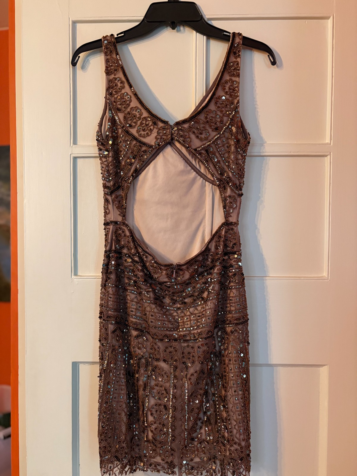 Hand-Beaded Scala Cocktail Dress, Size 4, Handmade in India