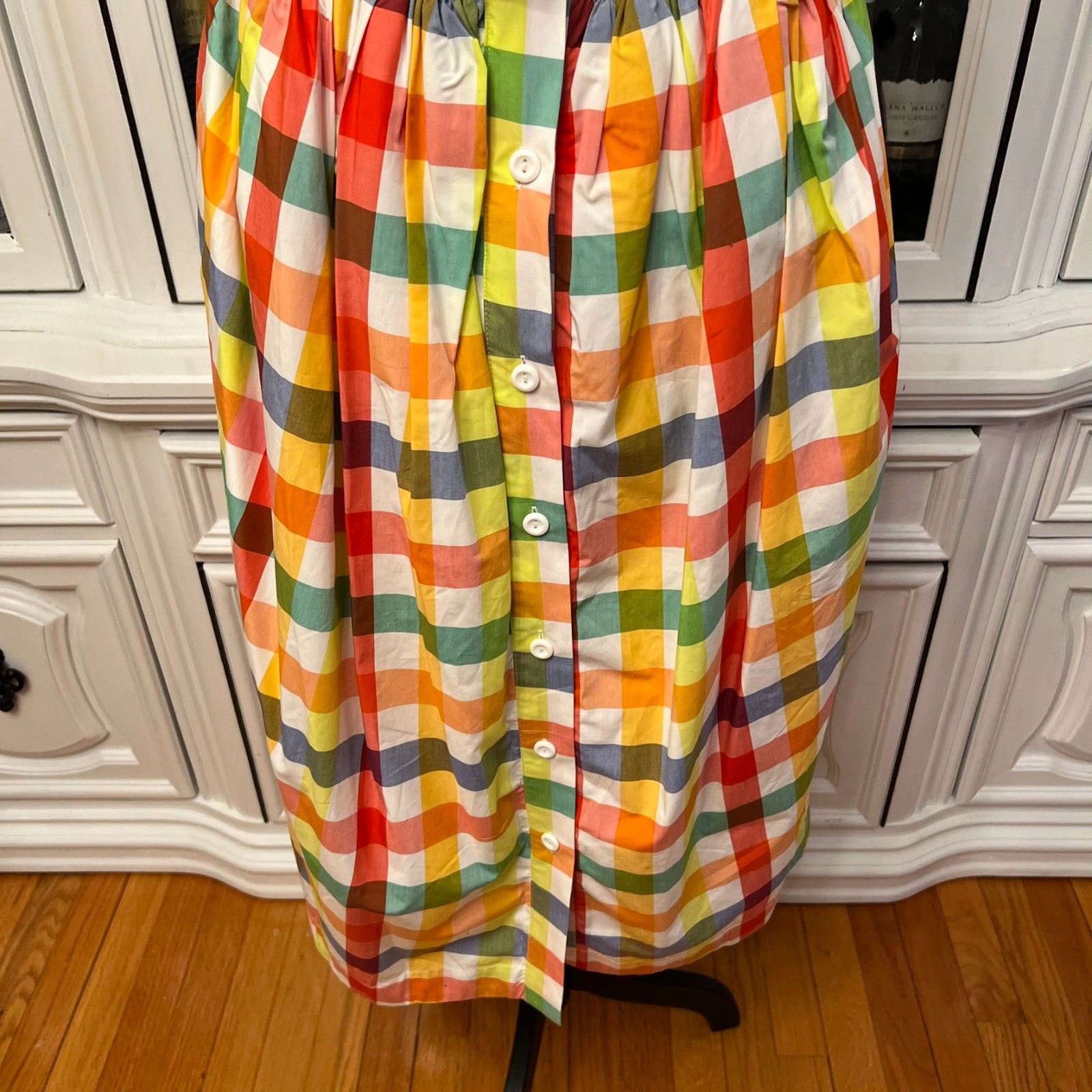 Christopher John Rogers Multicolor Gingham Sundress with Petticoat and Belt 10