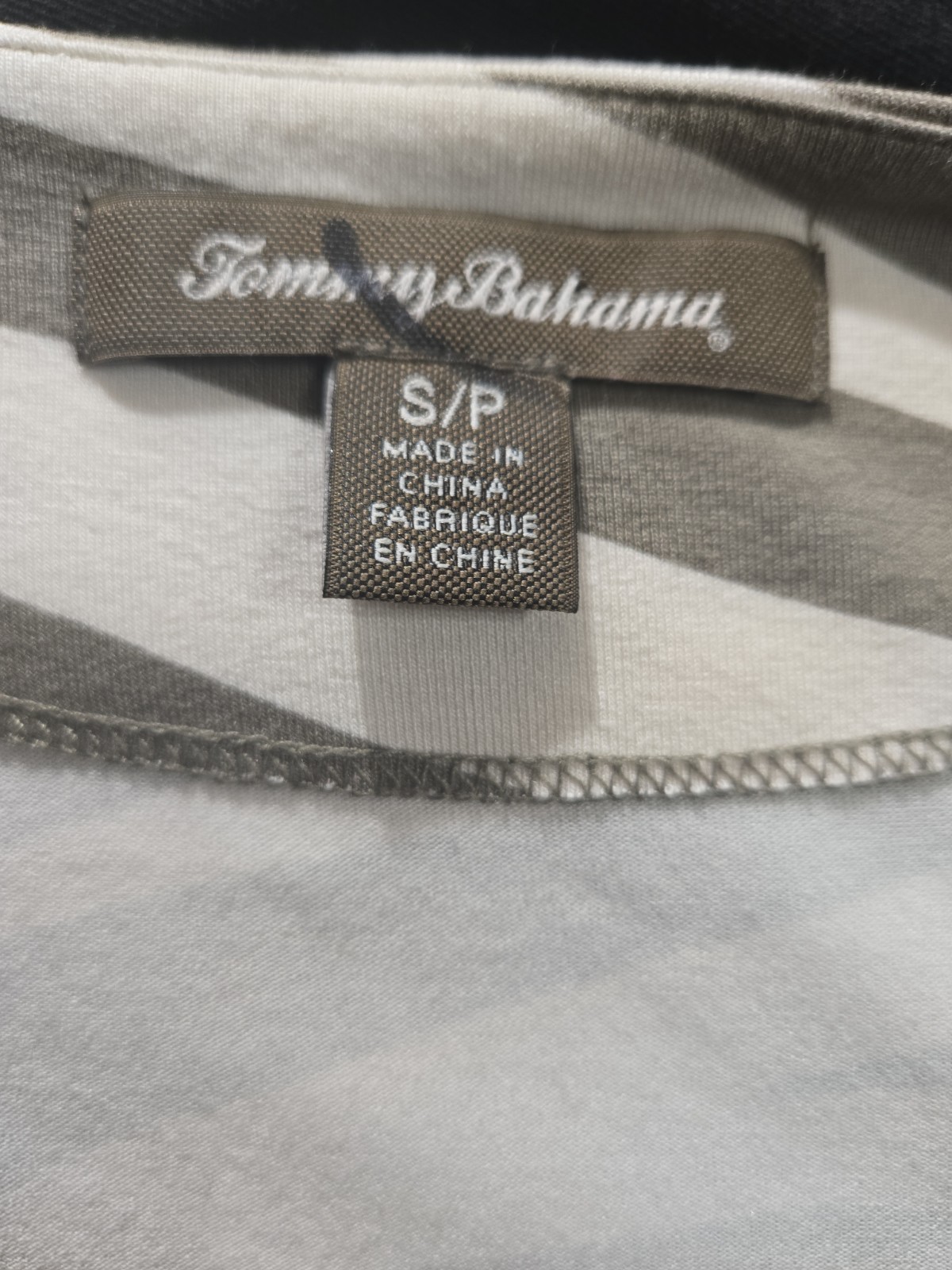 Tommy Bahama Womens Small Olive Cream Striped Faux Wrap Sleeveless Dress NWOT Re