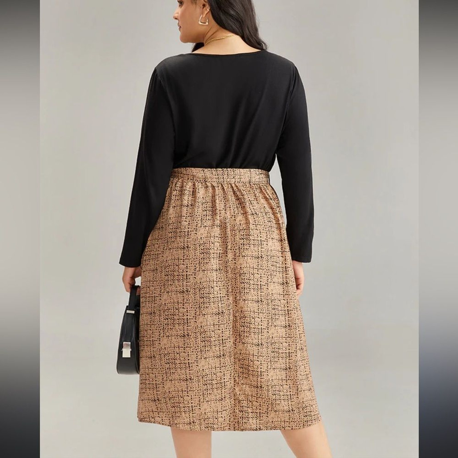 BloomChic Patchwork Pocket Belted Long Sleeve Wrap Bodice Dress Size 14-16 1X