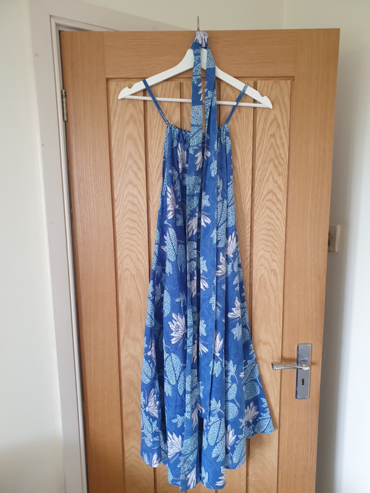 indigo Block Print Indian Anokhi Floral Cotton hippy boho tank Dress S M l XL