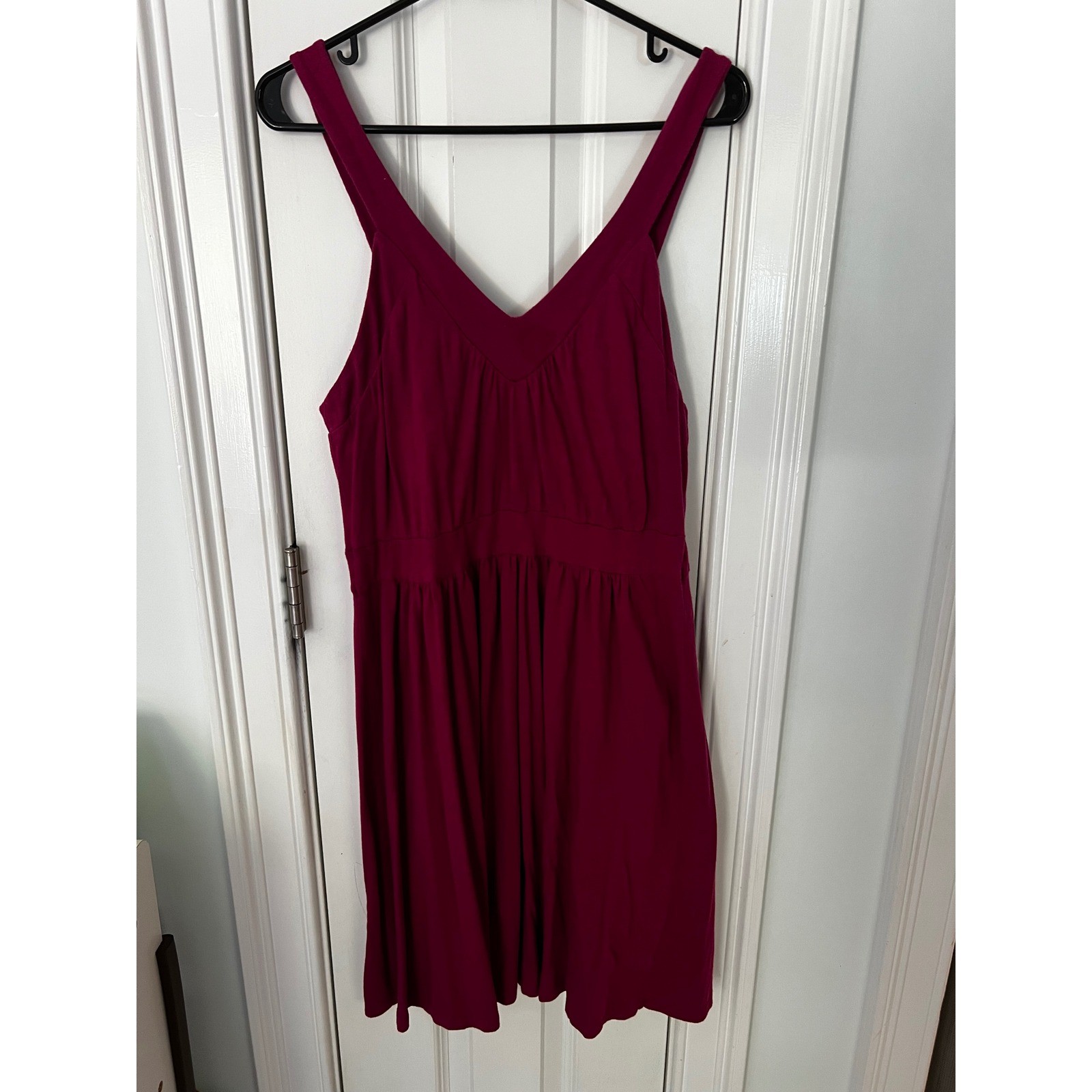 Old Navy Womens Berry Pink V-Neck Empire Waist Knit Dress with Shelf Bra Large