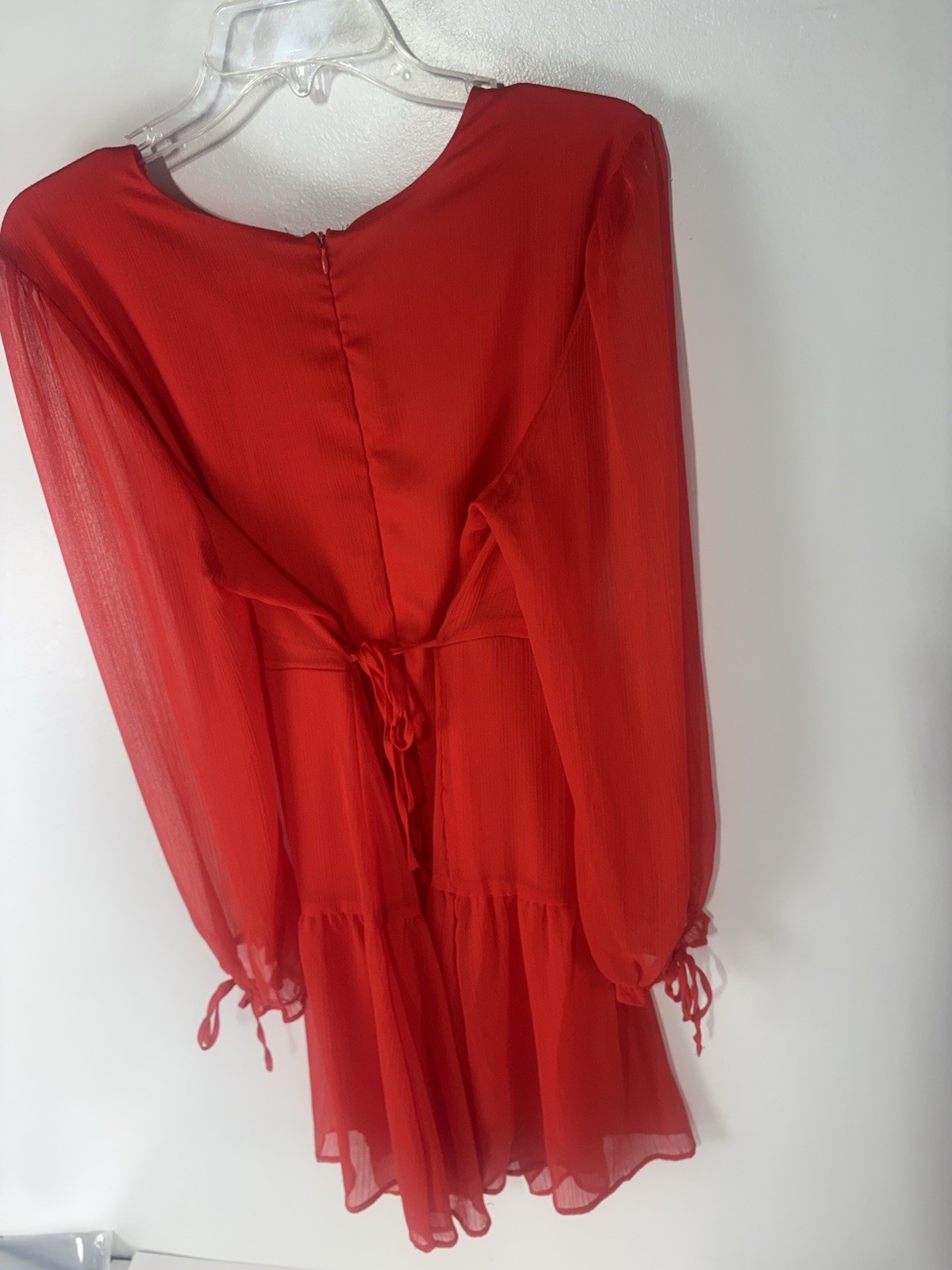 Standards & Practices Orange Sheer/Lined At Knee Dress Womens Size XL
