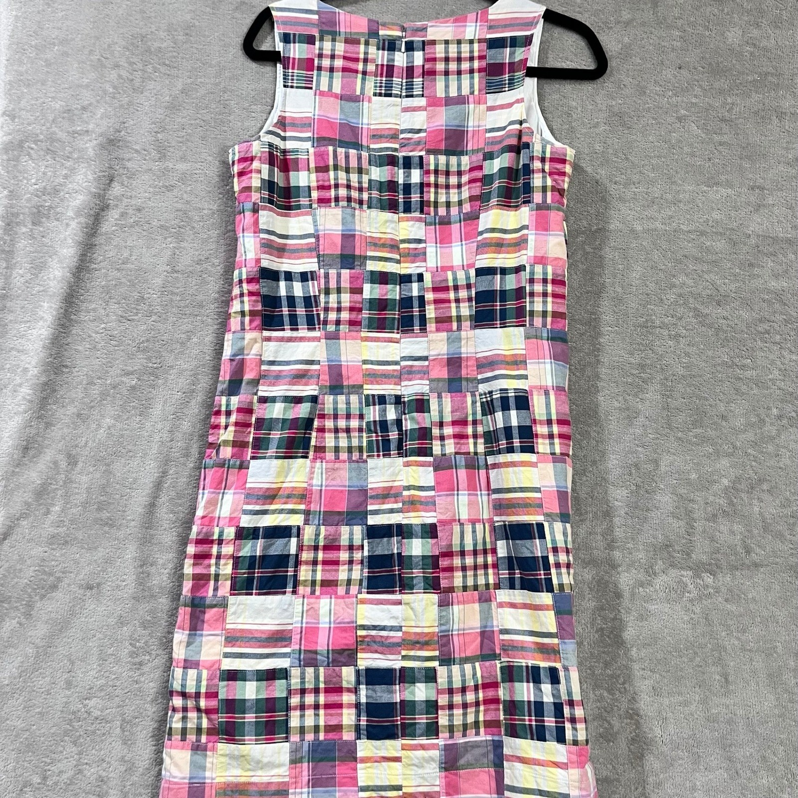 L.L.Bean Patchwork Plaid Dress 8 Preppy Coastal Grandma Summer Garden Party