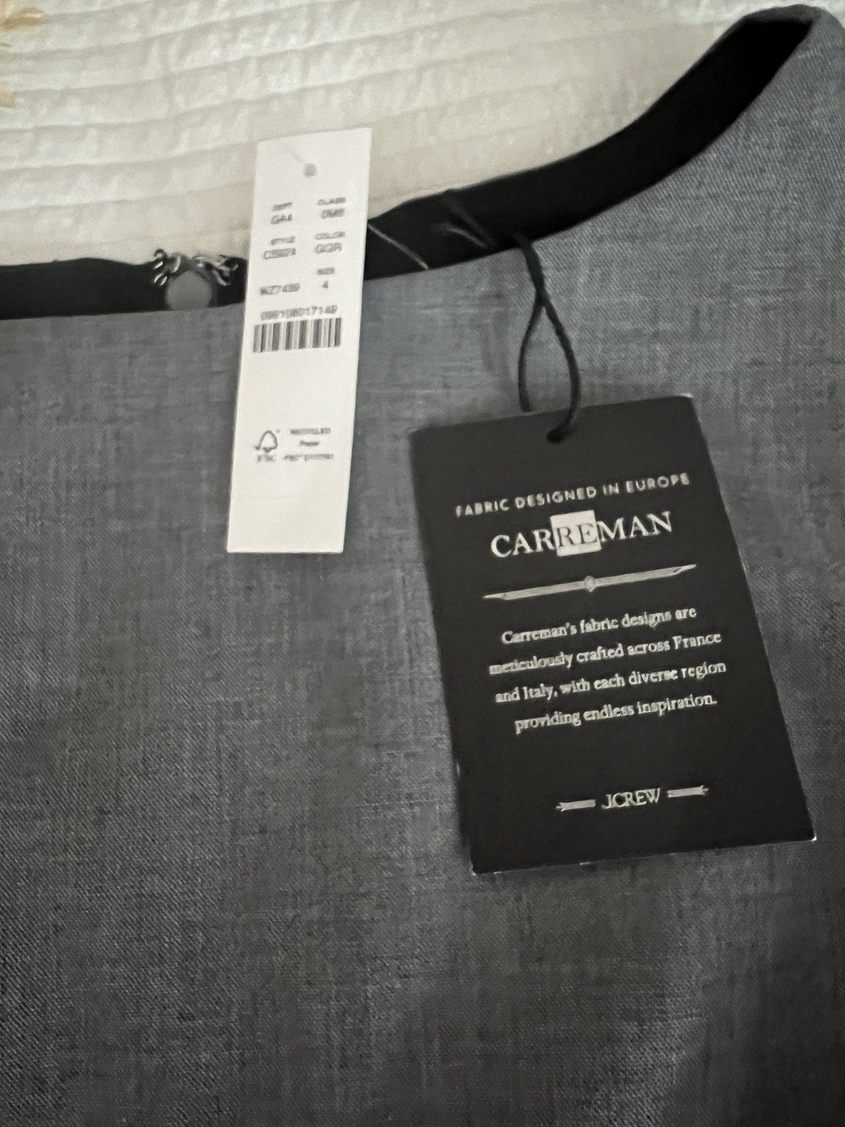 J.CREW PLEATED MINI DRESS WITH TIE DETAIL SIZE 4 GREY CS924