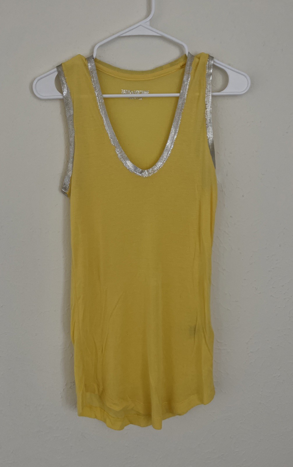 ZADIG & VOLTAIRE Women’s Sleeveless Summer Tank Top Maize Yellow Size Medium
