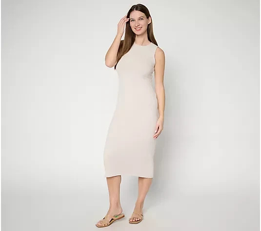 Barefoot Dreams Ultra Lite Rlled Edge Midi Dress-Malibu Mist-Tall Medium A715459