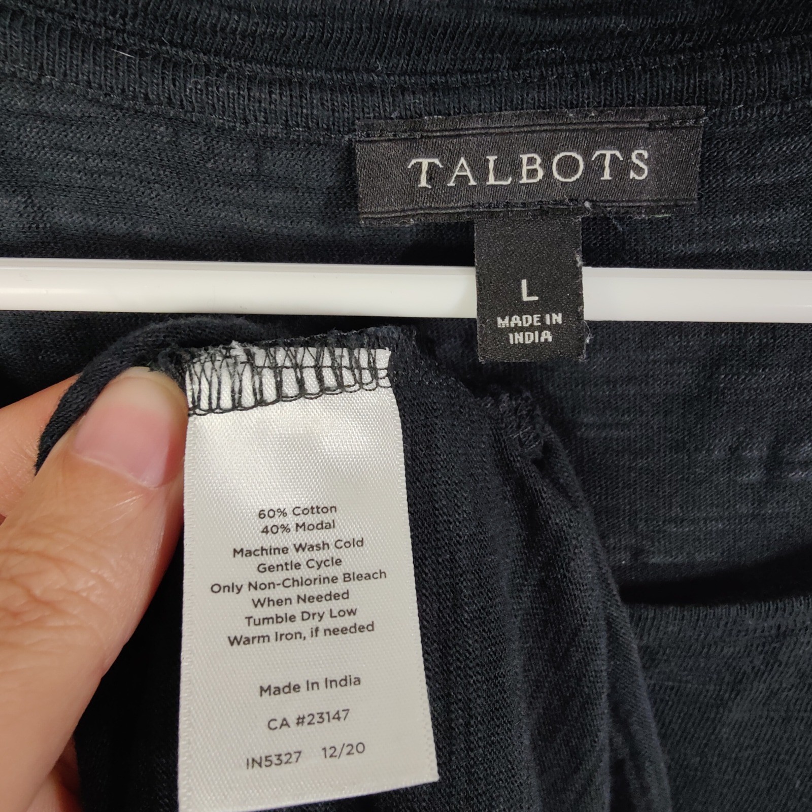 Talbots Womens Minimalist Quiet Luxury Classic Midi LBD Dress L Black Slub Knit
