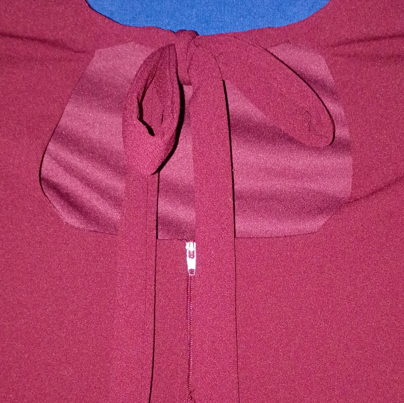 B. Darlin Burgundy Fit & Flare Dress Juniors 3/4 Lined Bow Back Zip GP518
