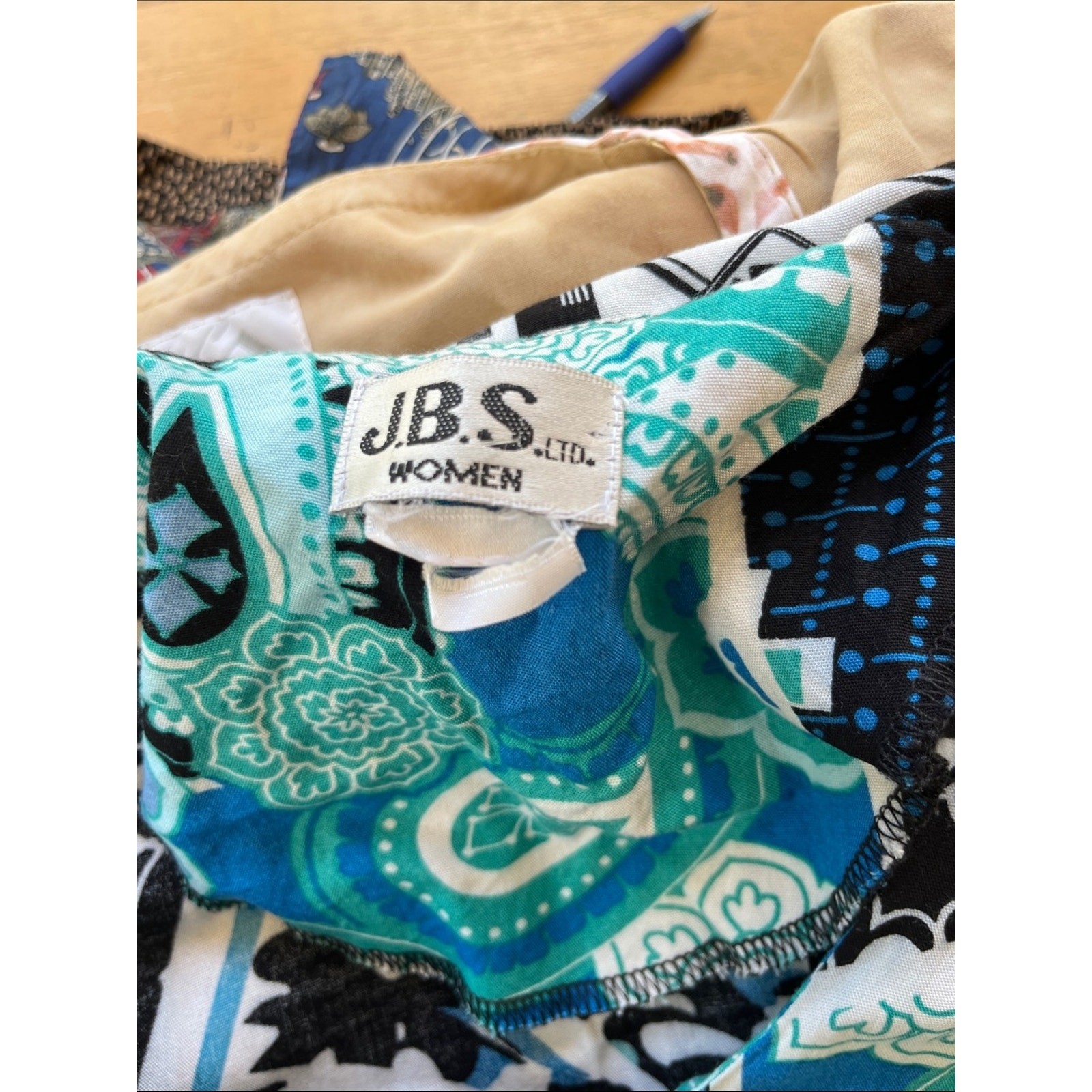 Vintage 90s Mixed Print Maxi Dress Size 1X Button Front Teal Black Paisley Soft