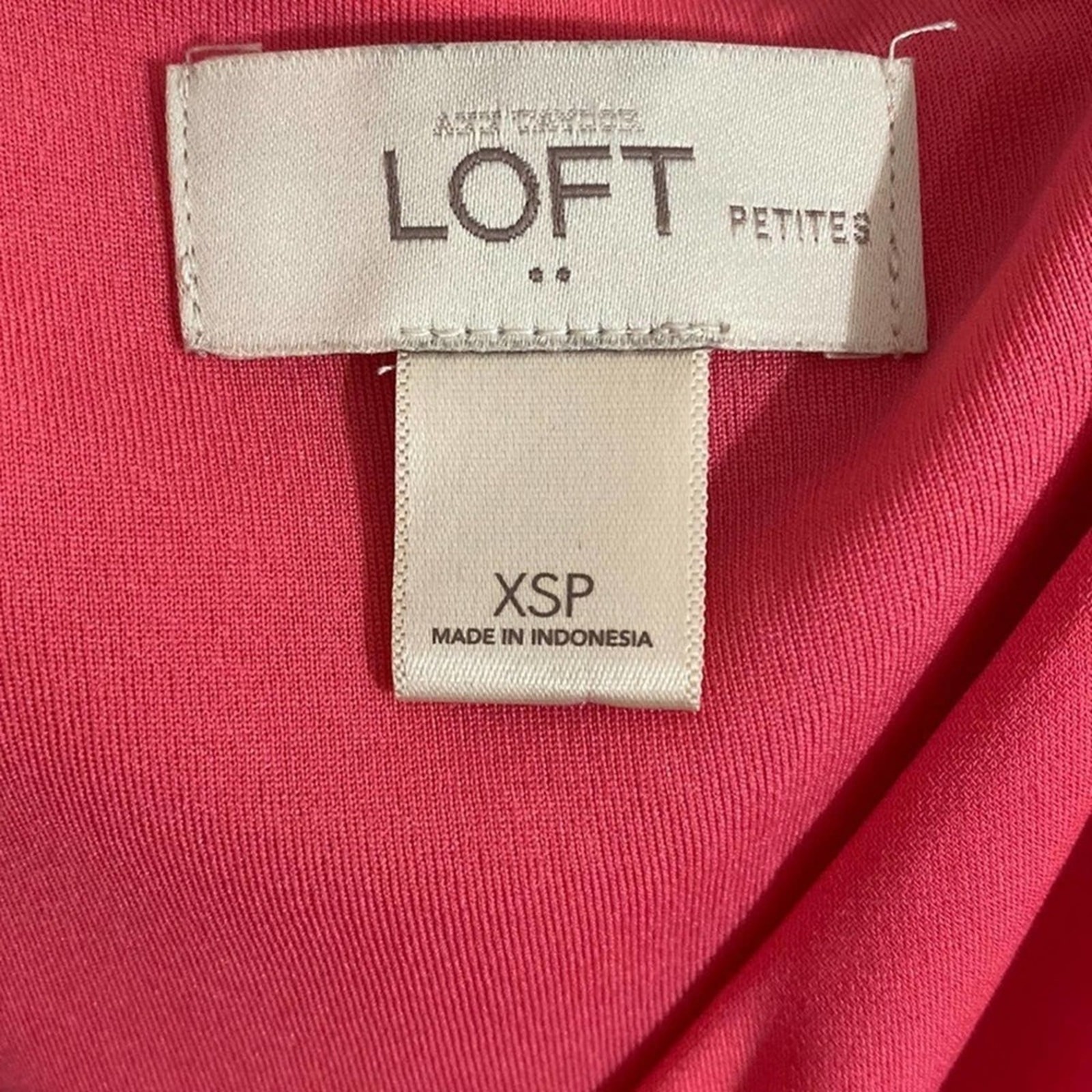 Loft Sleeveless Coral Striped Fit and Flare Dress, XS Petite
