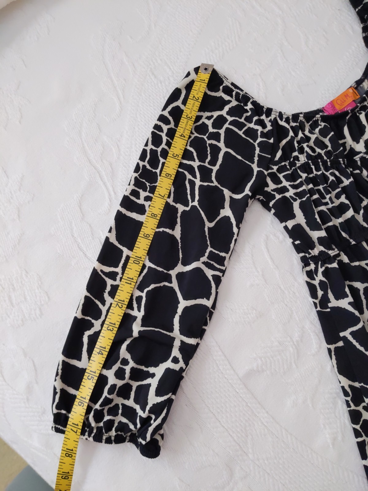 DRESS Black white short stretch, Catch My I brand, Animal Print, Size Small