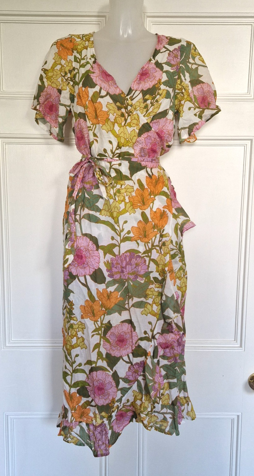 One season Australia Oneseason cotton St Barts lilac wrap dress Size S