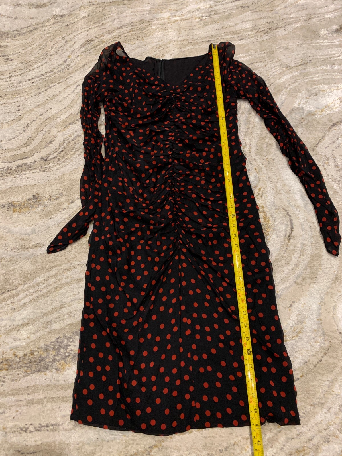 Dolce and Gabbana D&G black polka dot silk chiffon dress IT46 UK12 US8 EU38