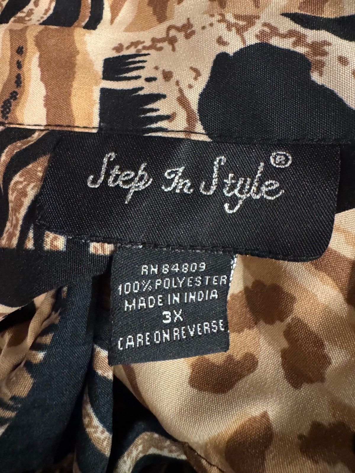 Step In Style 3X Animal Print Button-Up Dress