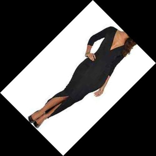 JOHN ZACK BLACK WRAP DRAPED MAXI DRESS CROSS OVER V NECK SIZES 8-18