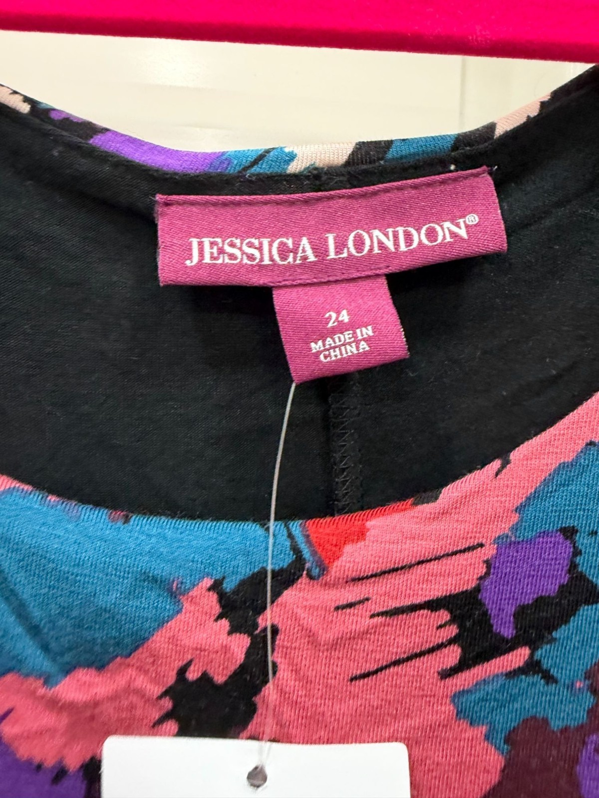Jessica London Womens Black & Multicolor Floral Asymmetrical Dress Size 24