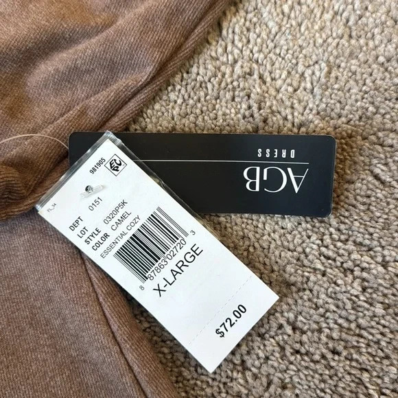 AGB Sweater Camel Brown Dress SIZE XL