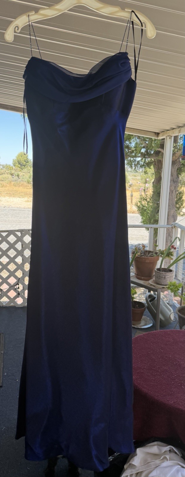 Vintage 90s Dave & Johnny Purple Velvet Cowl Neck Gown Whimsigoth Prom Dress
