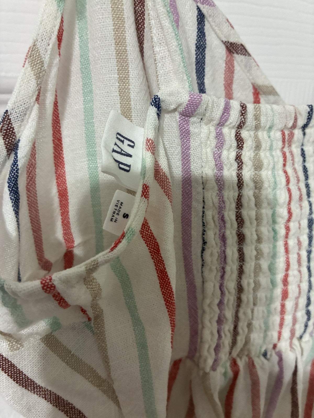 GAP striped sundress Size Small Cami top Fit & Flare Linen blend Multicolor