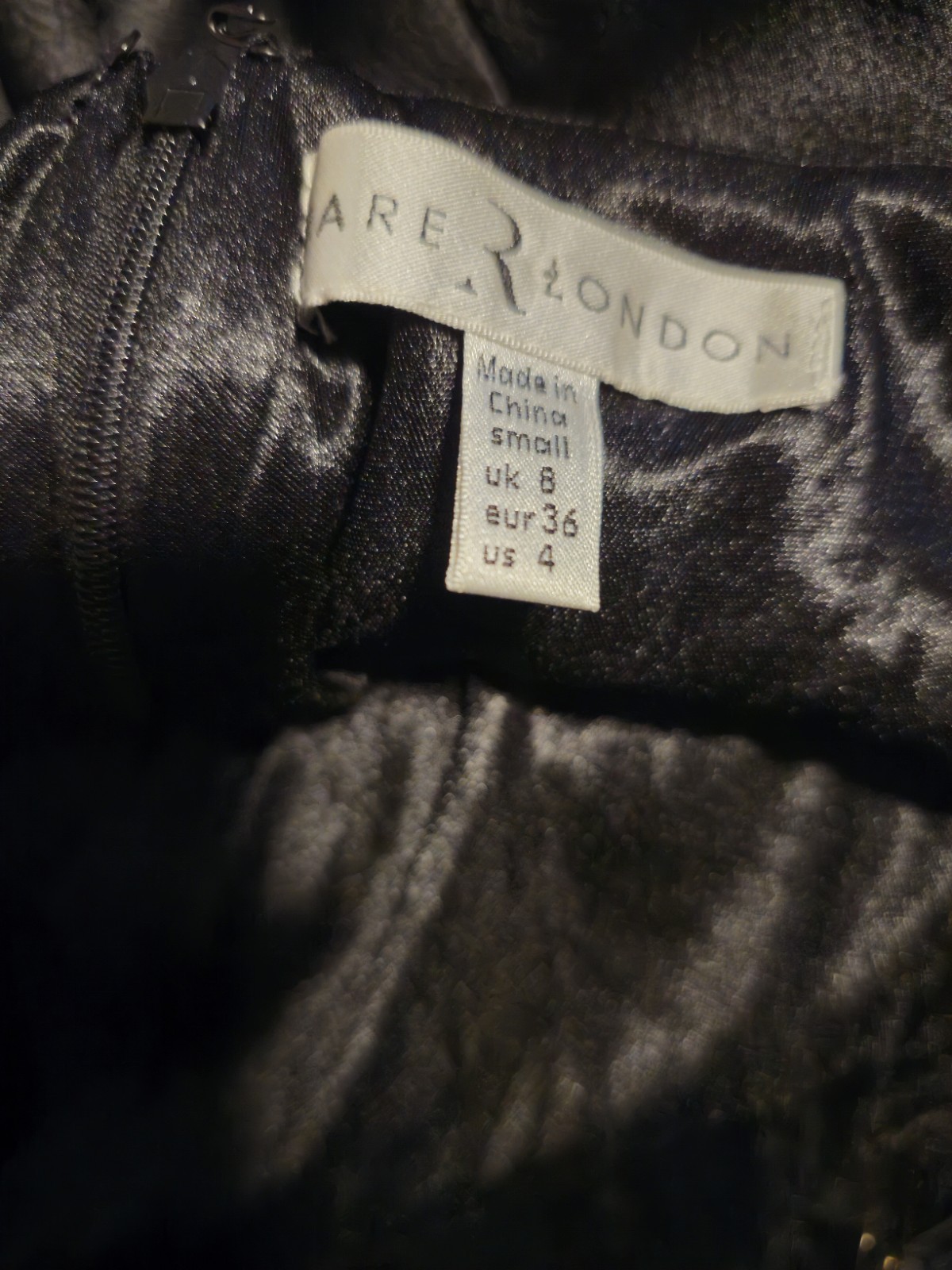 Rare London, Halter Midi Cocktail Party Dress, Fur Trim, Black, Women’s Size 4