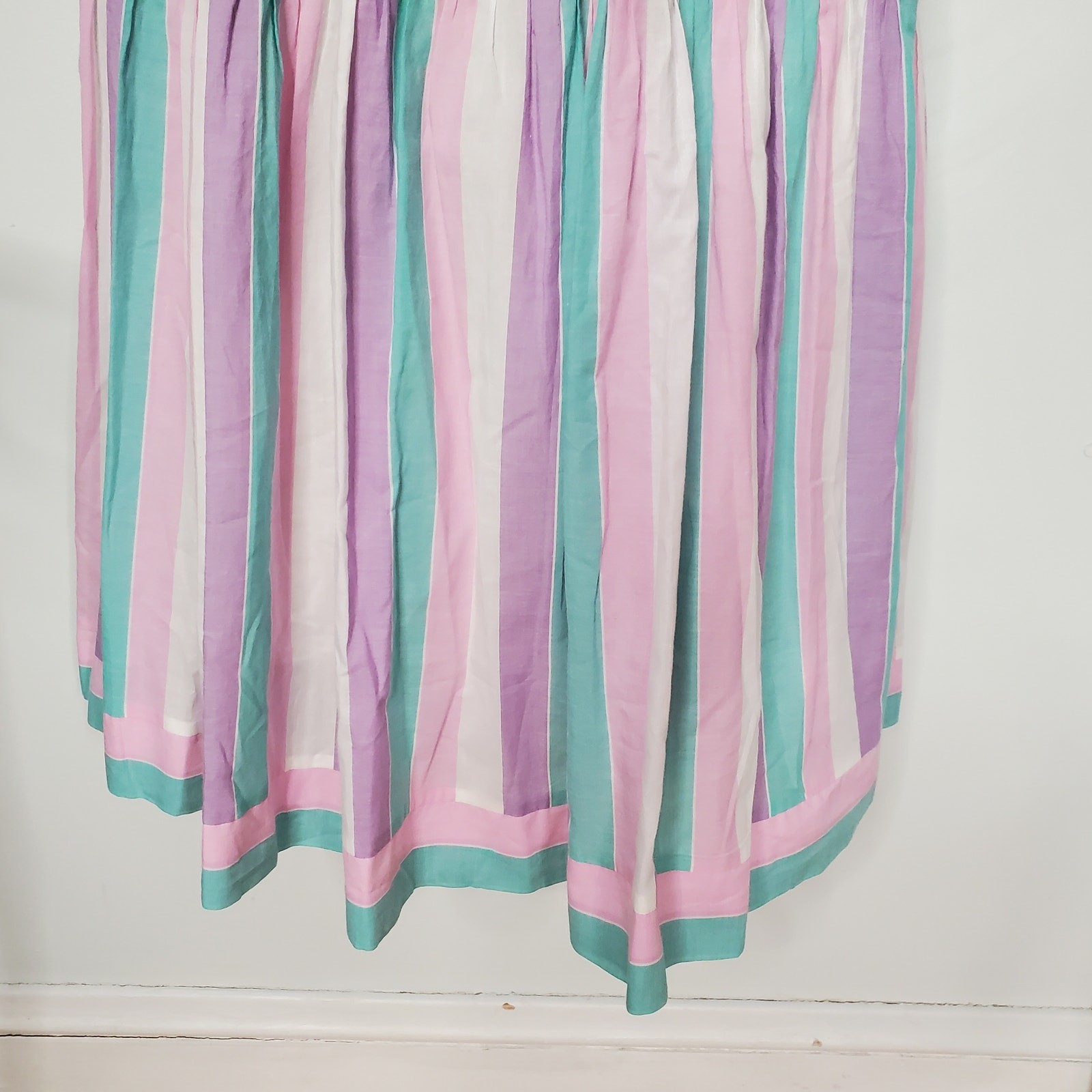 Hunter Bell Jessica Candy Stripe Square Neck Maxi Dress Purple Cotton Size 4