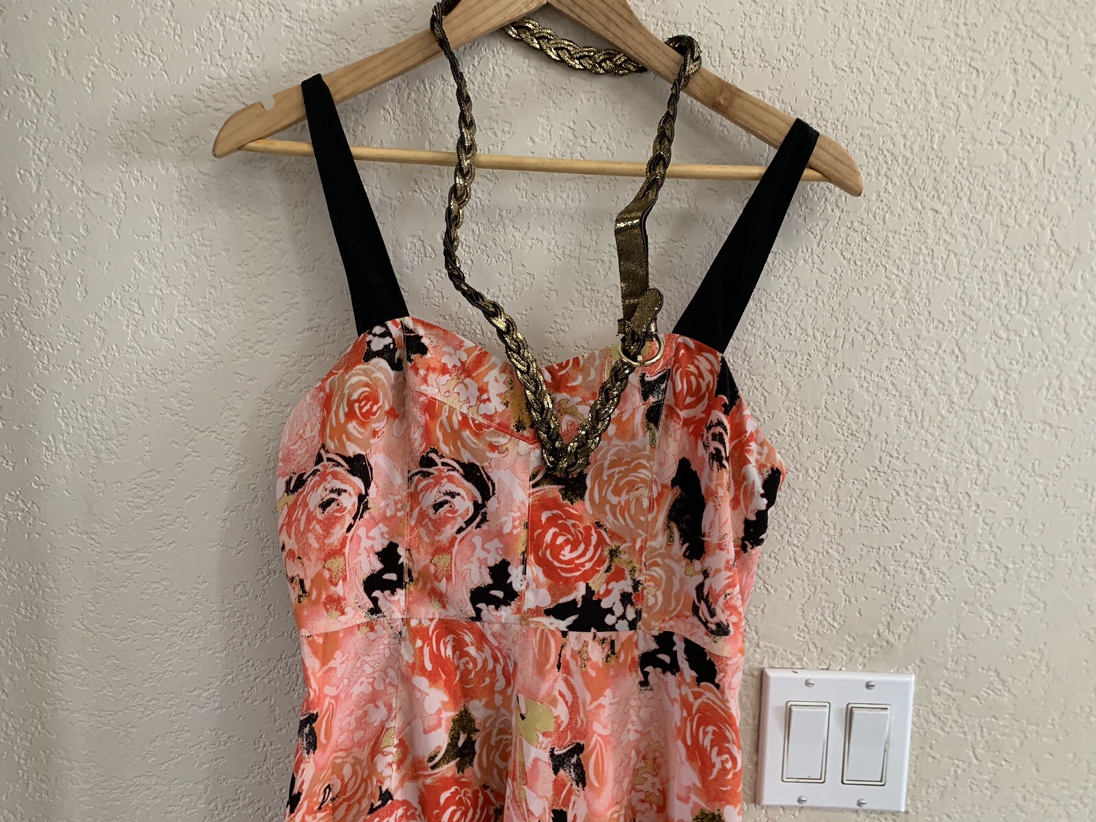 Candies Orange Black Belted Fully Lined Dress Size 7