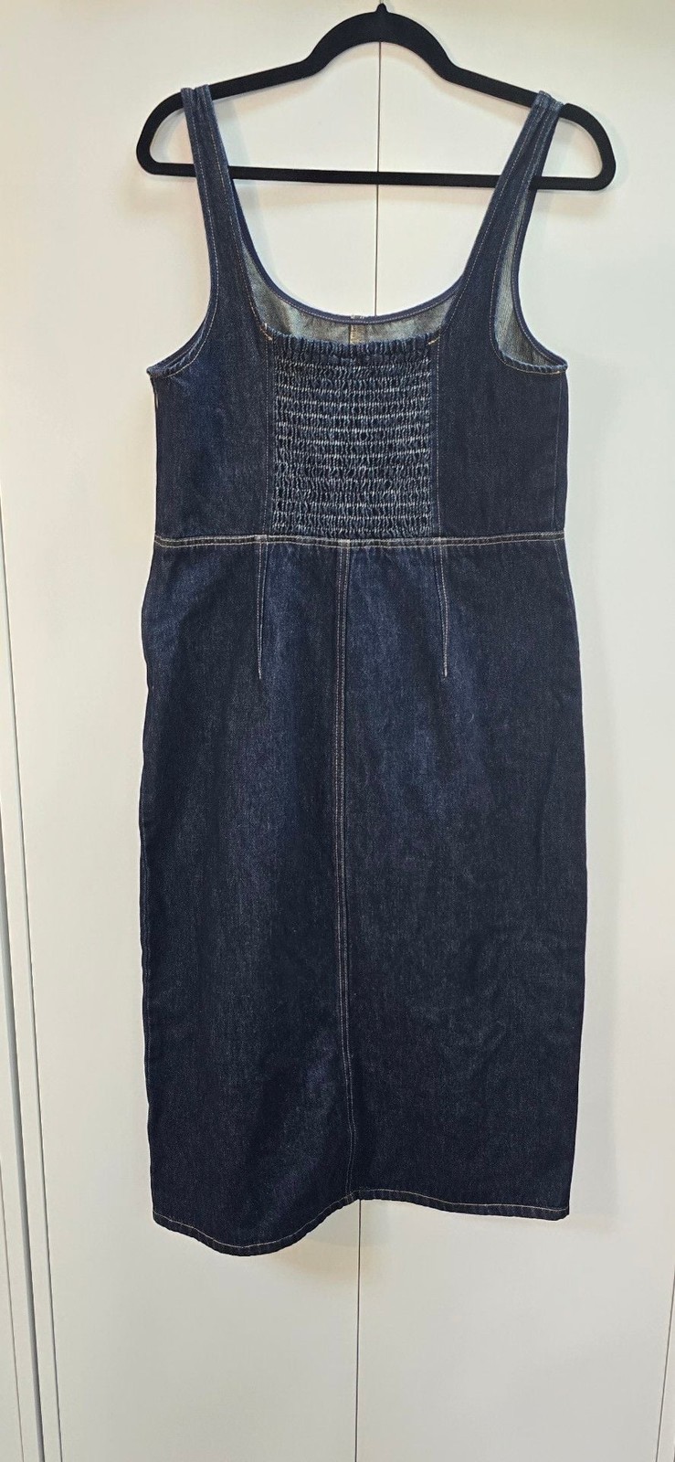 Future Collective Women’s Sleeveless Dark Wash Denim Midi Cami Dress