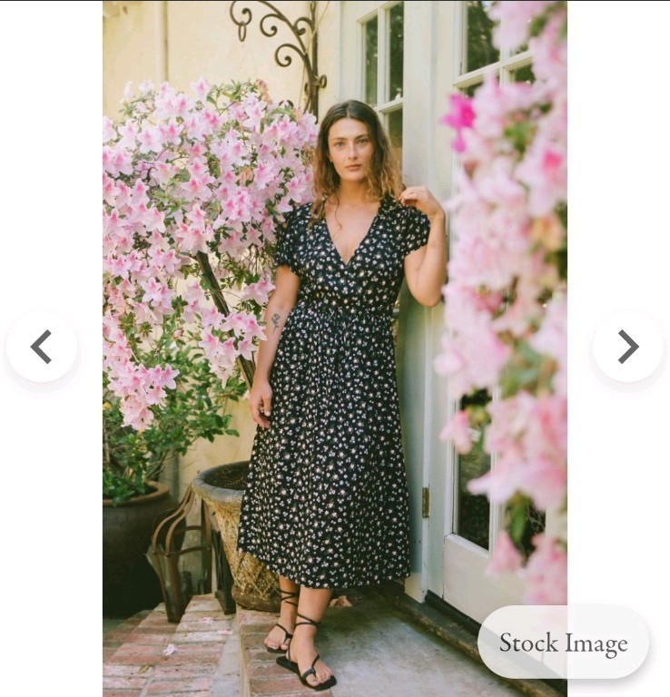 Christy Dawn Simple Dawn Dress 2XL Night Rosette Floral Midi NWT Rayon Prairie