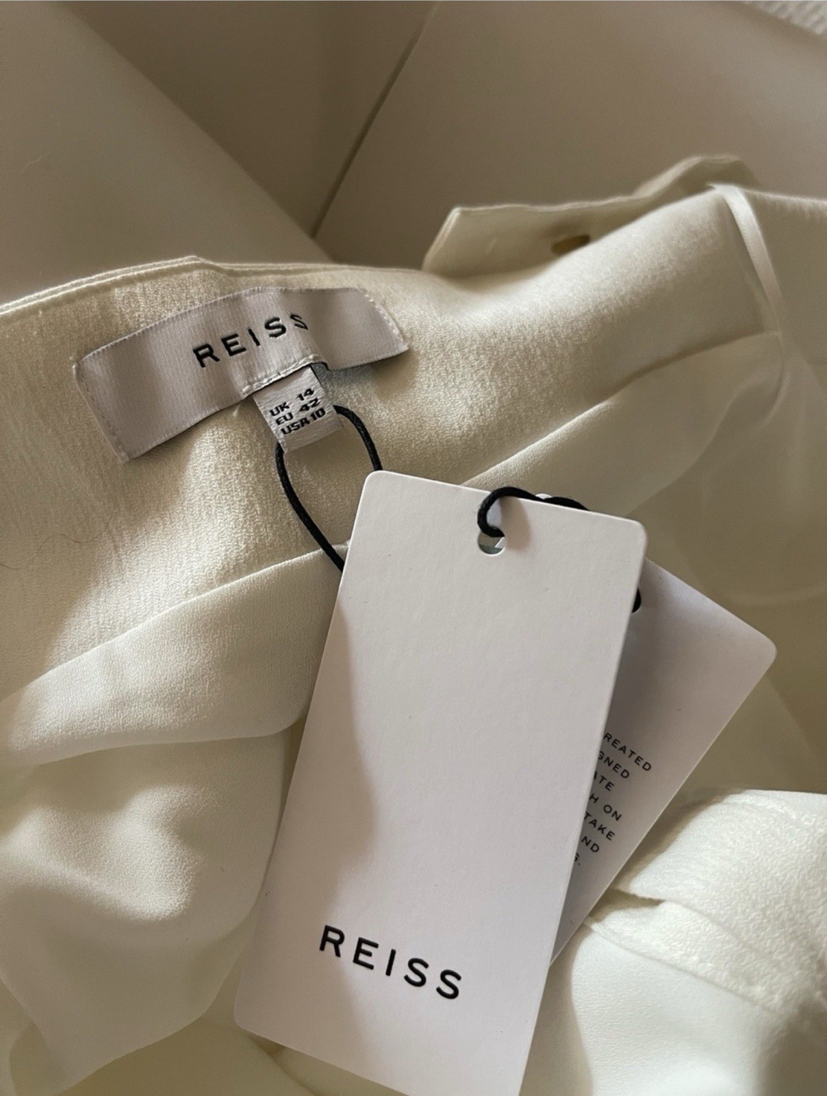 REISS Vita White Belted Button Front Midi Dress NWT US 10 – Retail $330