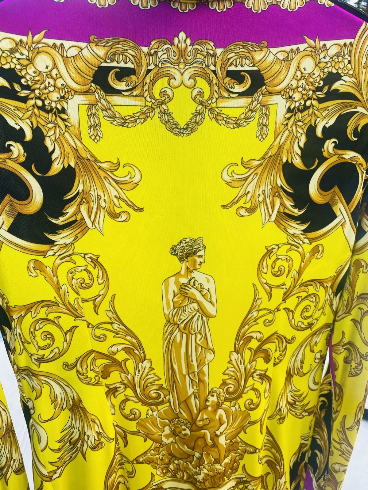 Gianni Versace Long Multi Color Button down long sleeve Dress made in Italy 40