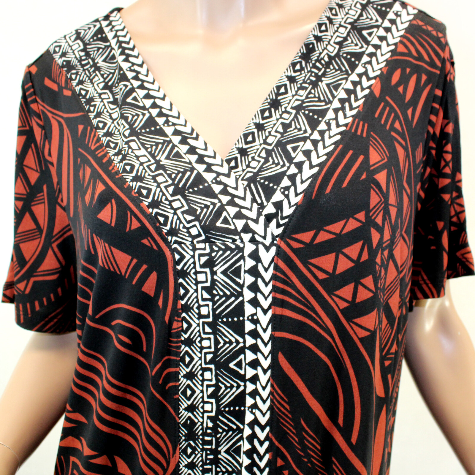 Catherines Plus Size Black/Brown/White V-Neck MAXI DRESS 2X, 22/24W