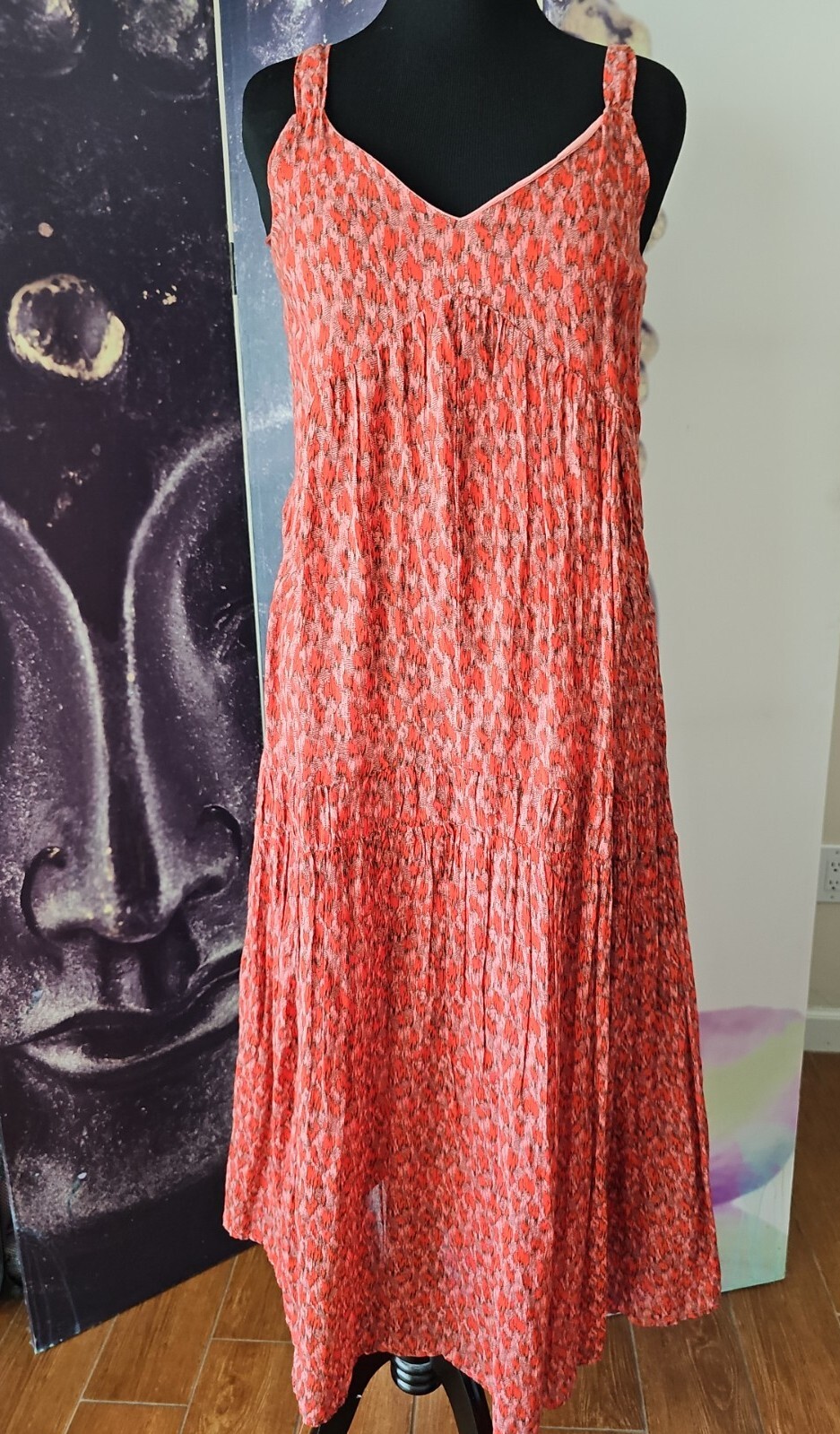 Joie Bondi Cotton Tiered Cottagecore JE6001PR Sleeveless Tea Rose S Maxi Dress