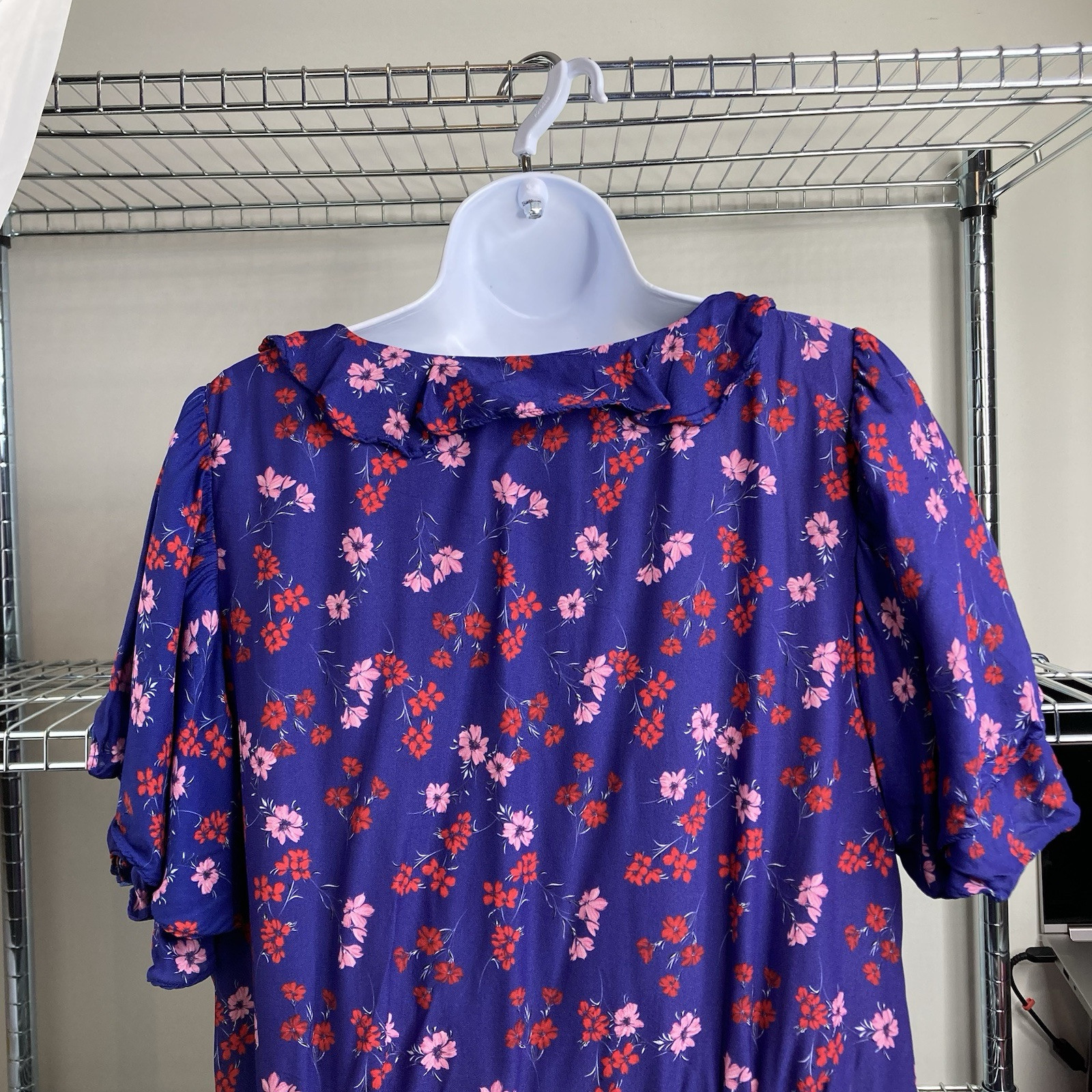 La Maison Talulah Blue Yearning Ruffle Midi Dress Size XL Cottagecore Boho