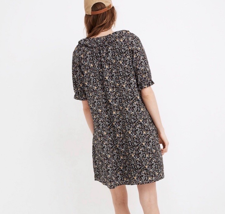 Madewell Ruffle Button-Front Trapeze Dress S Folkmagic Floral Style NA260