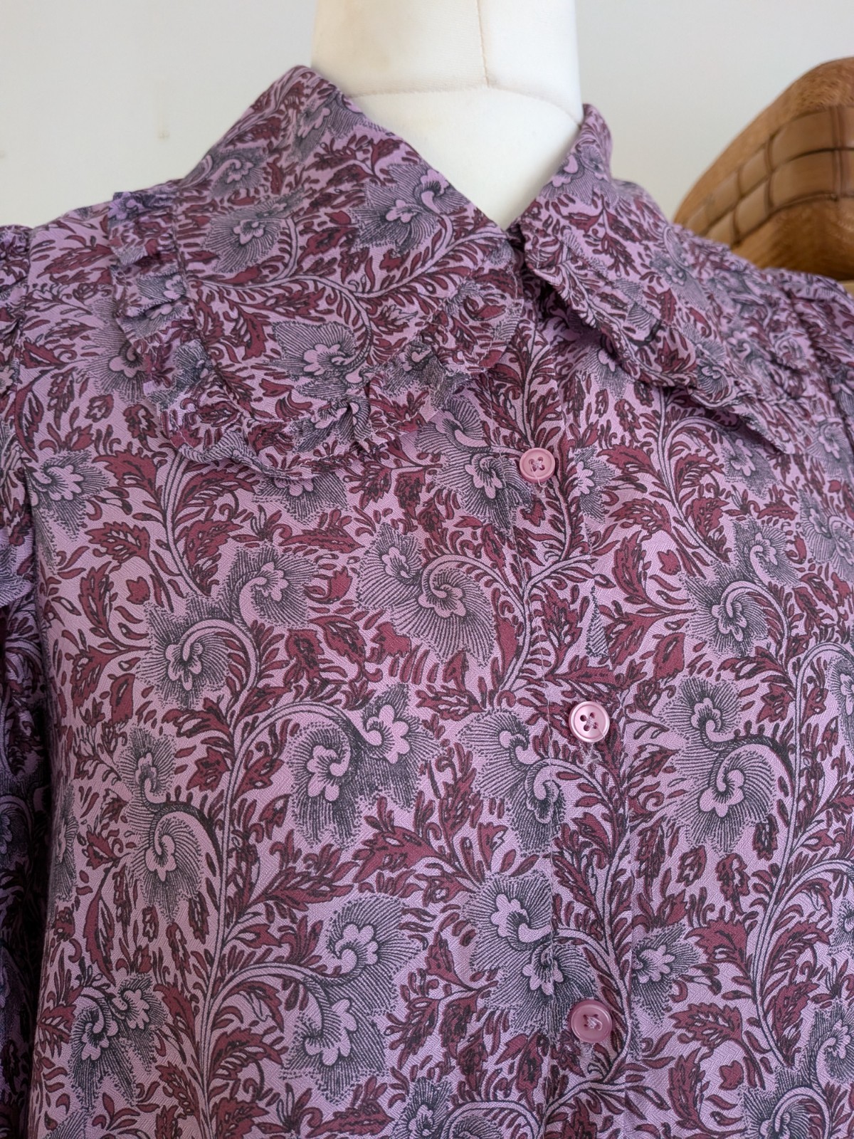 New La Redoute boho hippy peter pan collar relaxed fit floral maxi dress size 10