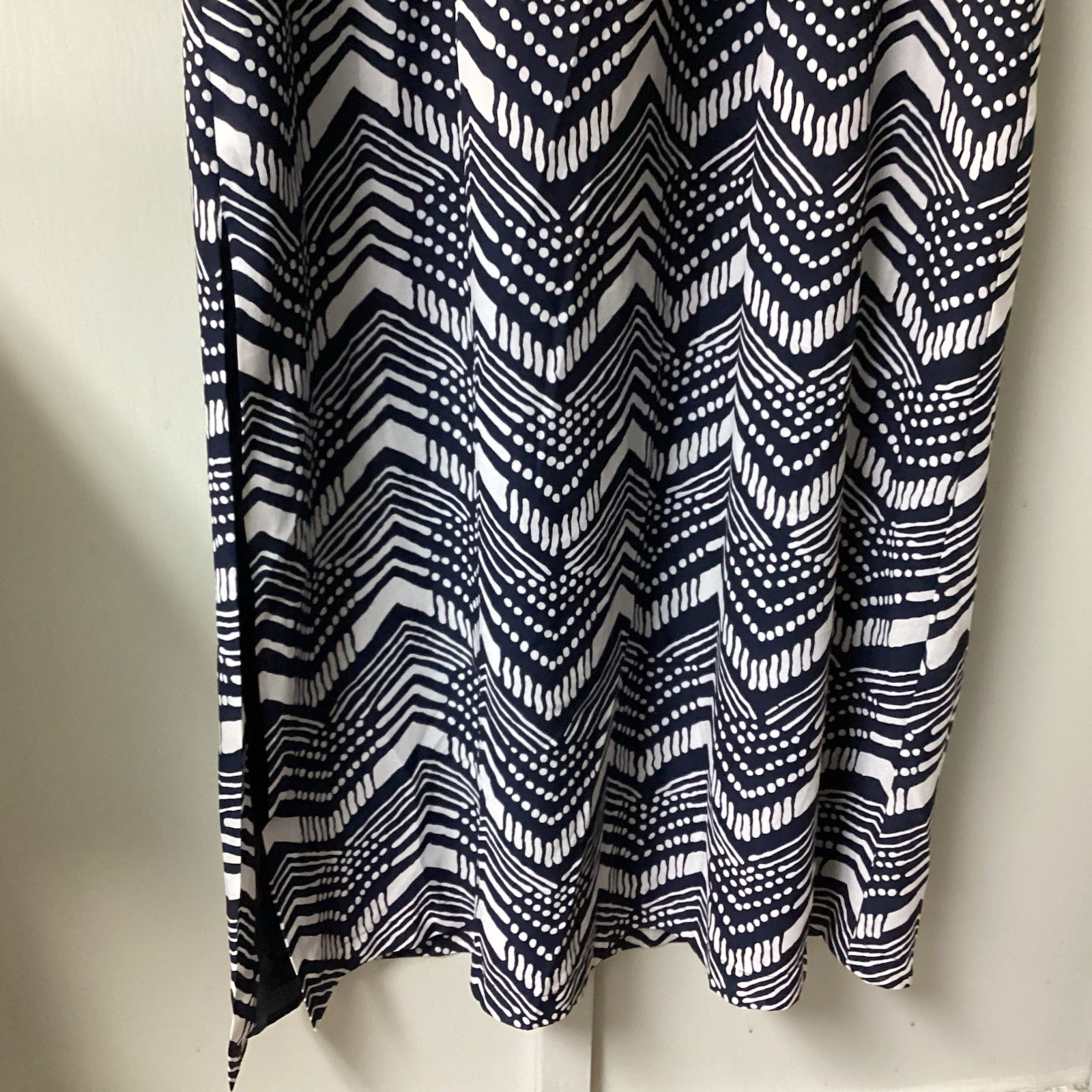 J. Crew Midi Dress Size 10 Petite Halter Polyester Slit Cut Side Zip Navy Lined