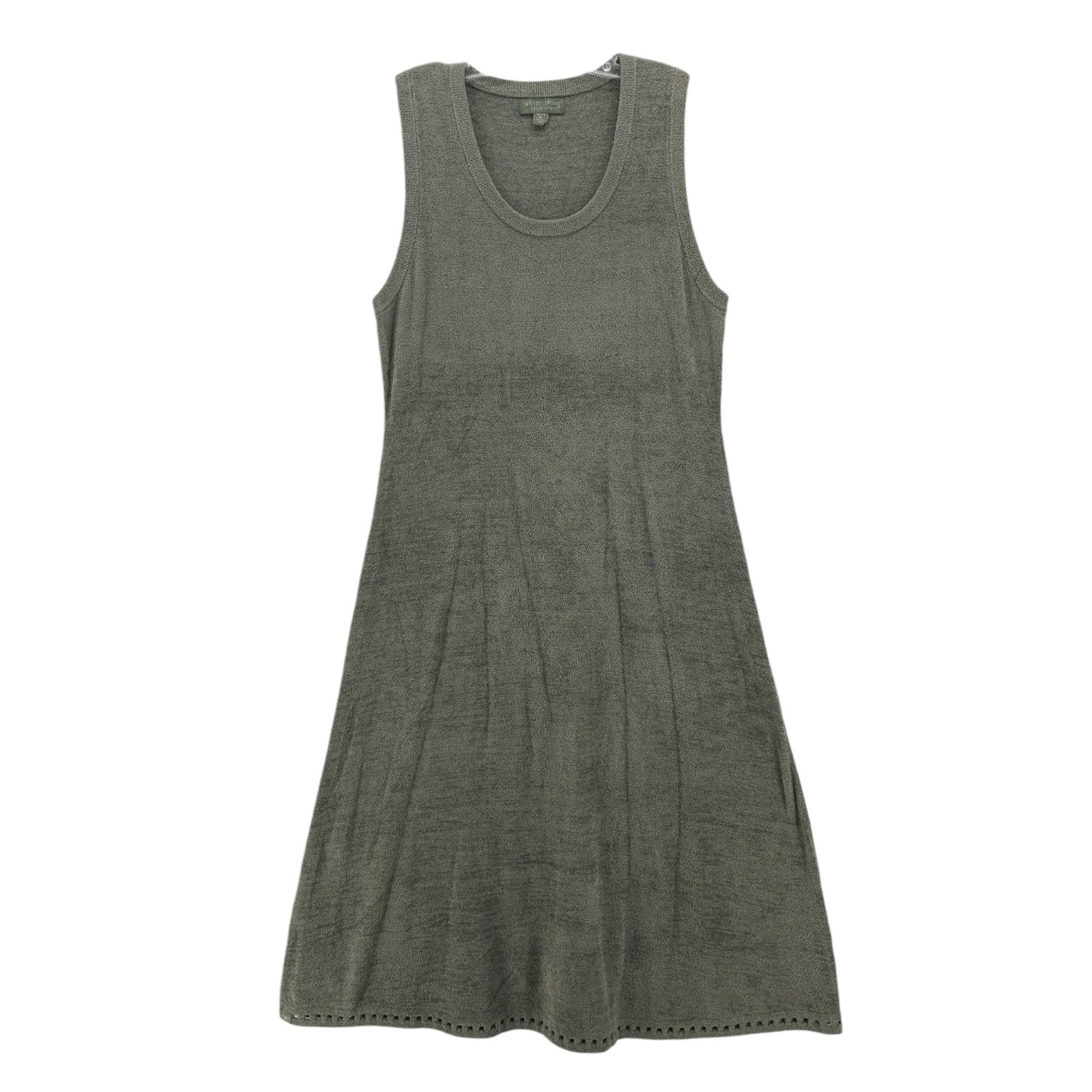 BAREFOOT DREAMS CozyChic Ultra Lite Square Trim Midi Dress Olive Branch XL PET