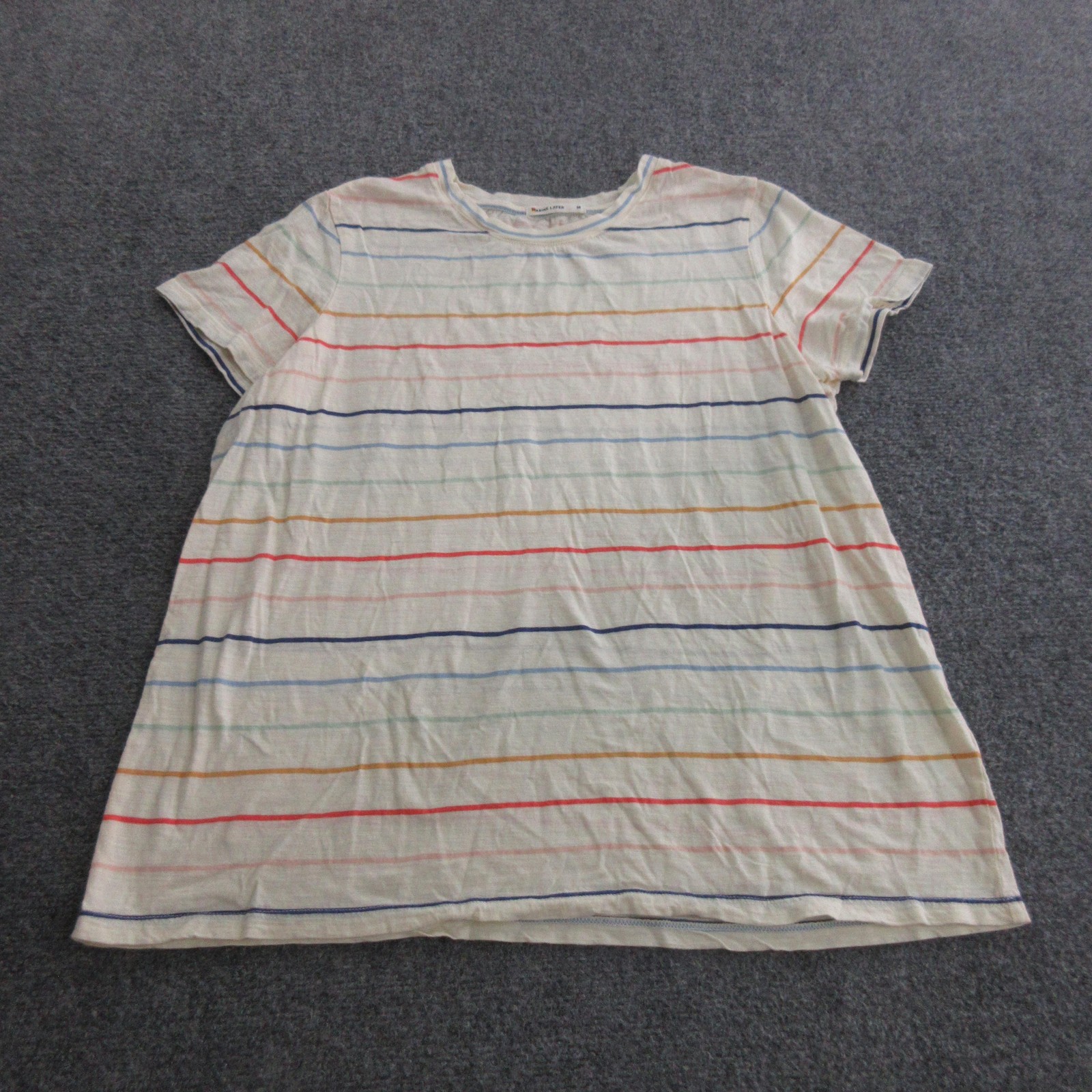 Marine Layer Dress Womens M Multicolor Striped Cotton Modal T Shirt Short Casual