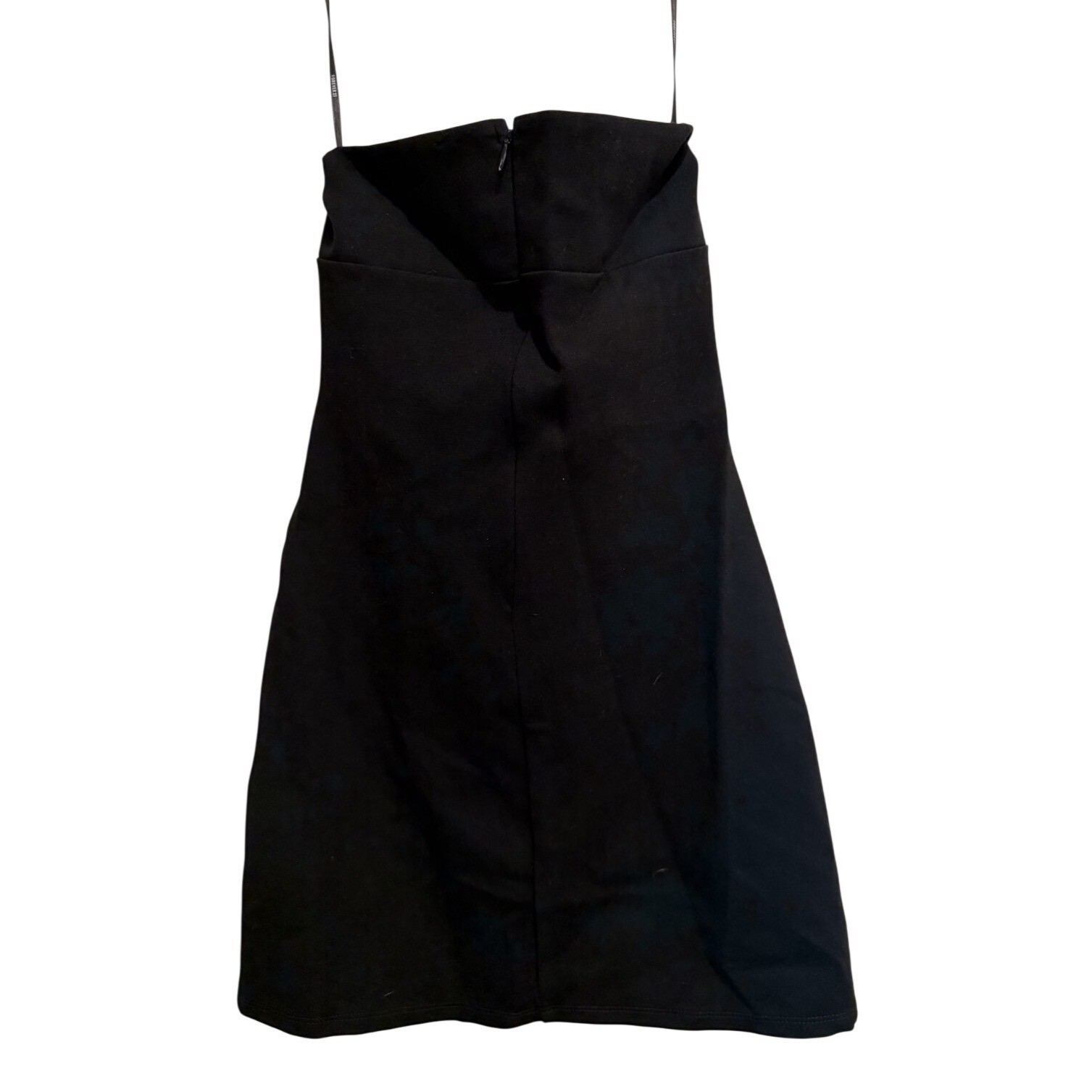 Forever 21 Black Open Back Halter Mini Dress Neck Sheath Slits Formal Party Sz M