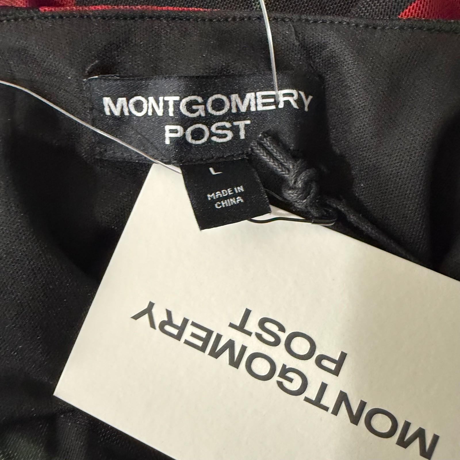 Montgomery Post Women Red Rose Floral Cowl Neck Mesh Dress Black Large NWT