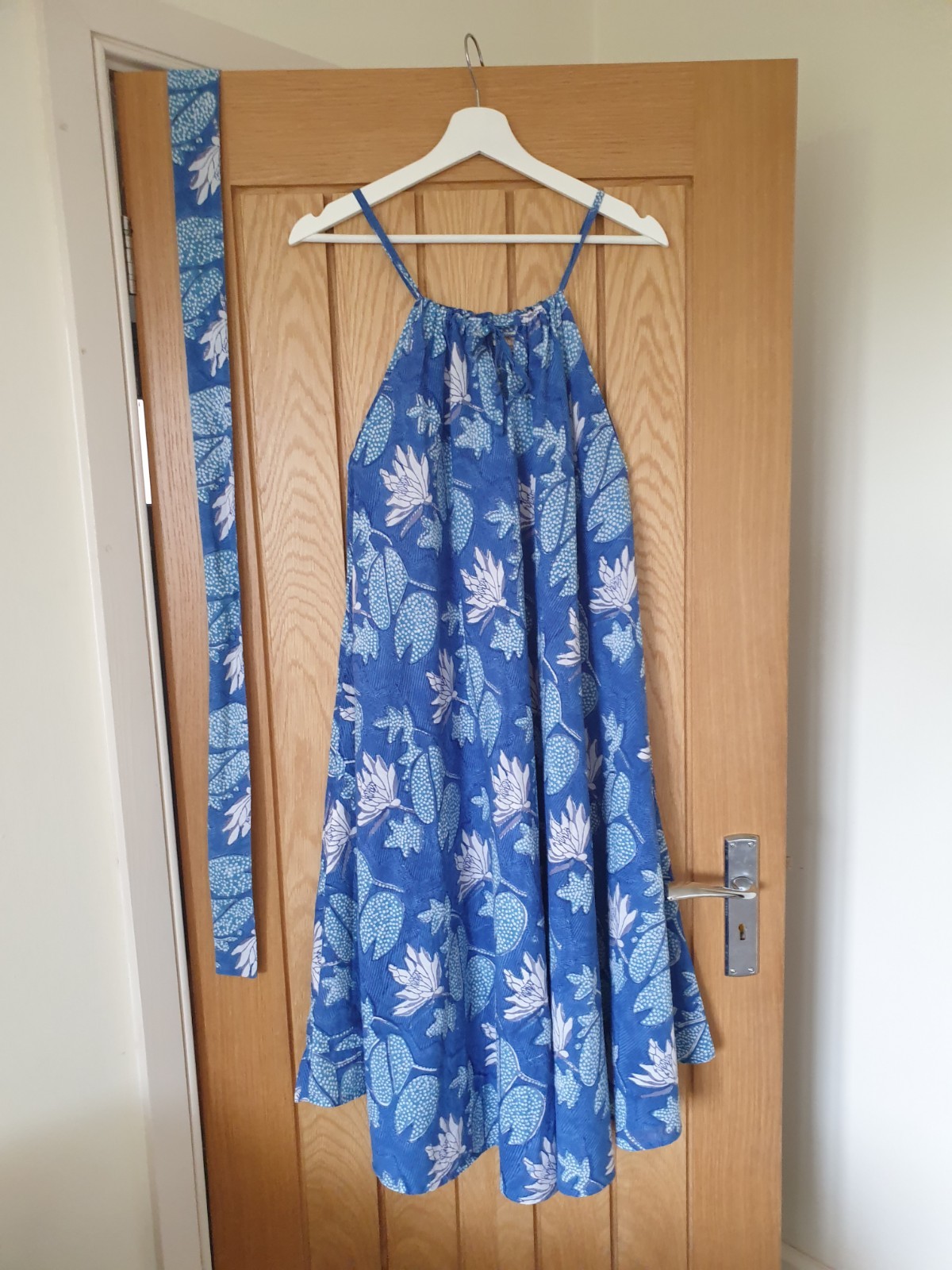 indigo Block Print Indian Anokhi Floral Cotton hippy boho tank Dress S M l XL