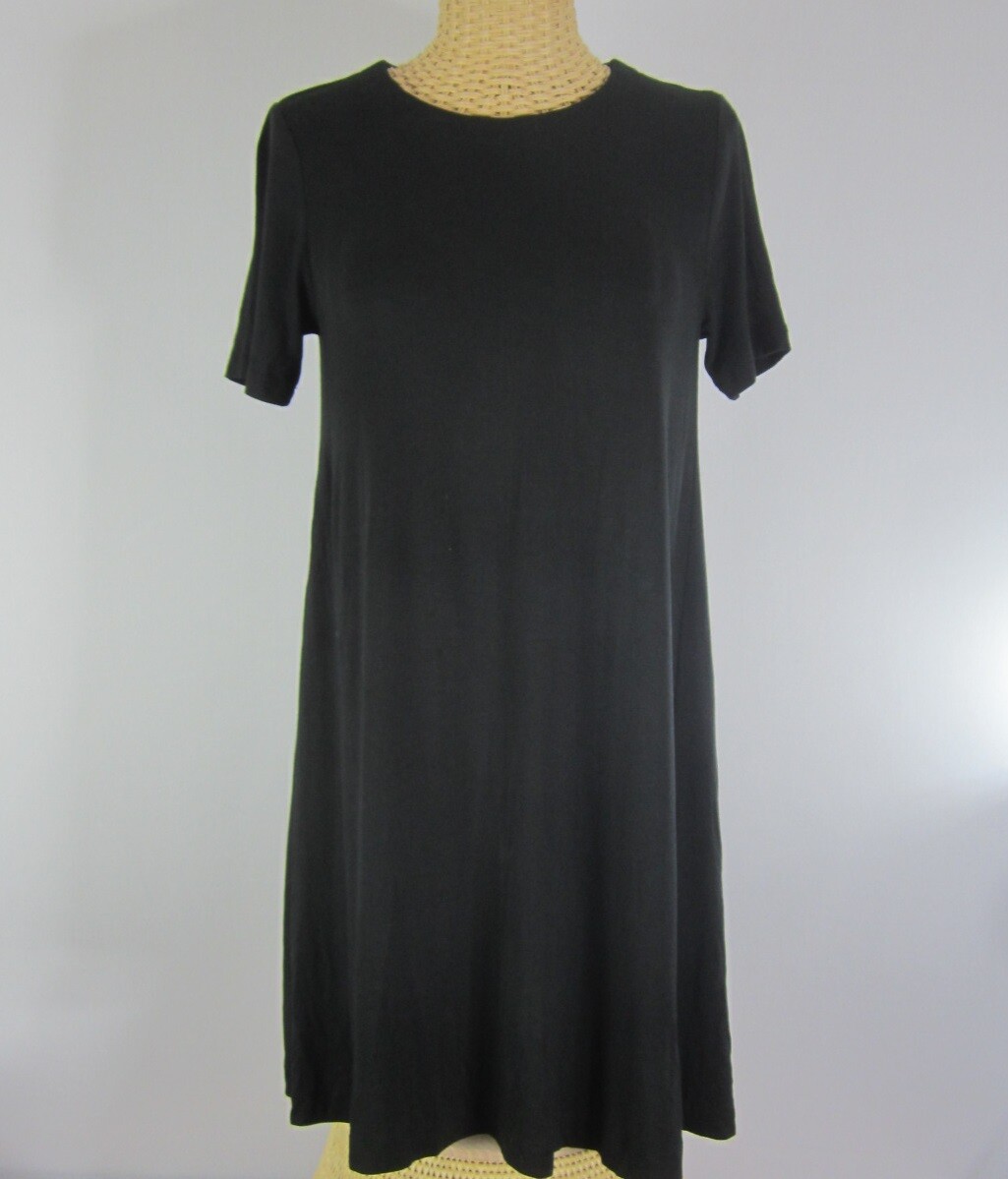 NEW Loft Ann Taylor Petite XS SS Black T-Shirt Dress A-Line Tunic NWT $49.50 XSP