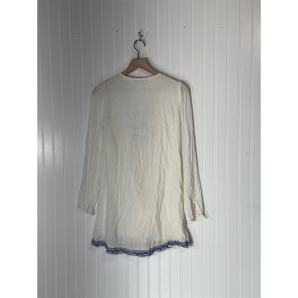 Lovers + Friends White Embroidered Tunic Dress XS Boho Peasant Top Festival Vibe